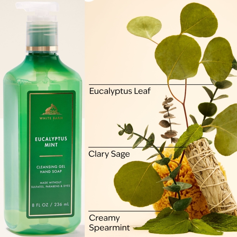 Bath Body Works Eucalyptus Mint Cleansing Gel Hand Soap 8oz NEW Rare